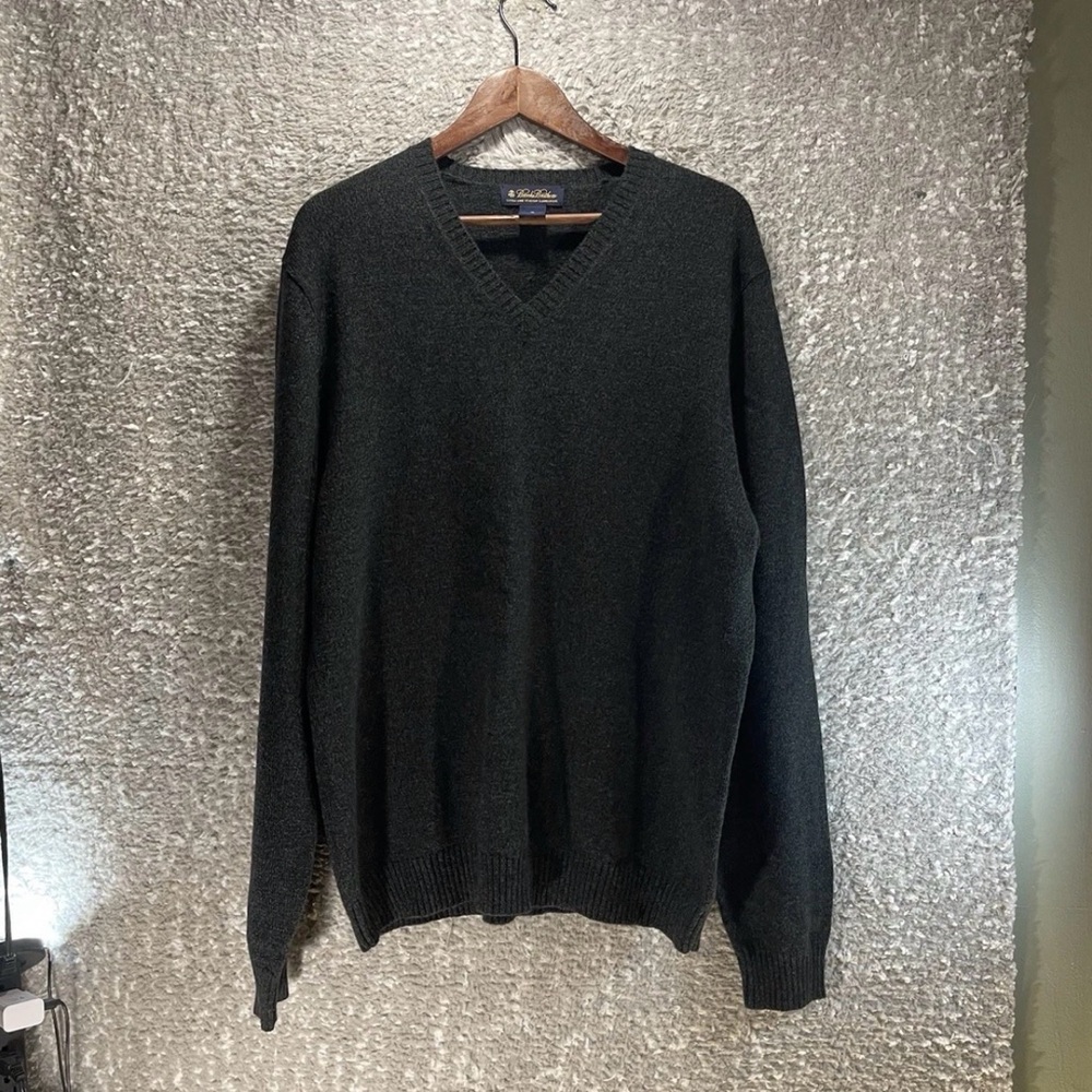 Brooks Brothers Men's XL Extra Fine Italian Lambswool Sweater Preppy Classic